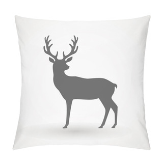 Personality  Deer Running Silhouette , Reinder Icon Design For Xmas Cards, Banners And Flyers, Vector Illustration Isolated On White Background. Logo Template. Elk Logotype. Hunting. Pillow Covers