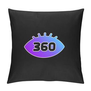 Personality  360 Degrees Blue Gradient Vector Icon Pillow Covers