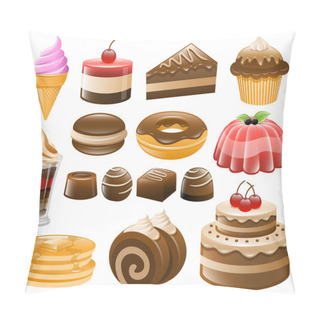 Personality  Dessert Icon Set, Sweets, Confectionery Pillow Covers