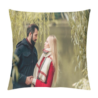 Personality  Happy Couple In Autumn Park    Pillow Covers