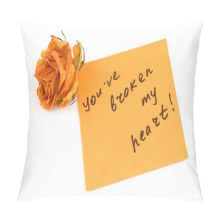 Personality  Orange Note Paper With Inscription Pillow Covers