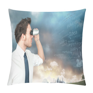 Personality  Businessman Looking For New Business Pillow Covers