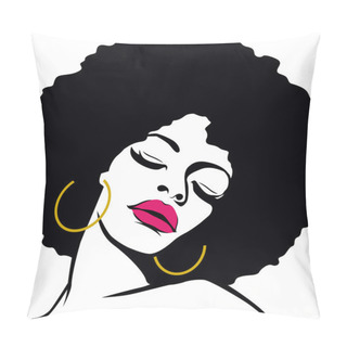 Personality  Afro Hair Hippie Woman Pop Art Pillow Covers