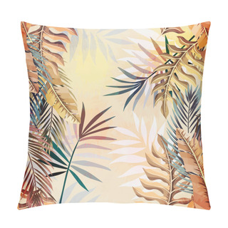 Personality  Abstract Tropical Plants Pattern. Vector Illustration. Pillow Covers