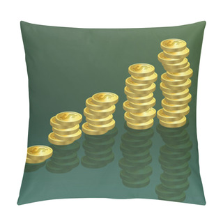 Personality  Gold Coins. Vector Illustration. Pillow Covers
