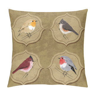 Personality  Vector Illustration Of Little Birds Pillow Covers
