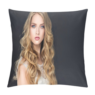 Personality  Beautiful Blonde Young Woman  Pillow Covers
