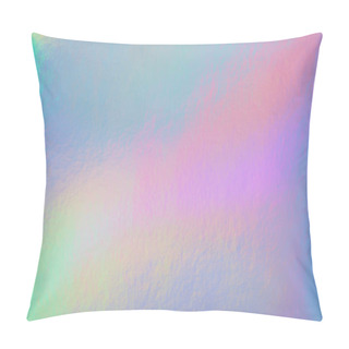Personality  Abstract Trendy Rainbow Holographic Background In 80s Style. Blurred Texture In Violet, Pink And Mint Colors With Scratches And Irregularities. Pastel Colors. Pillow Covers