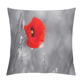 Personality  Red Poppy Flower Pillow Covers