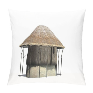 Personality  Thatch Hut - Isolated On White Background Pillow Covers