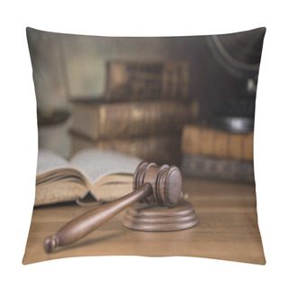 Personality  Law Theme, Mallet Of Judge, Wooden Gavel Pillow Covers