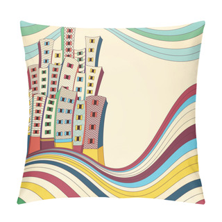 Personality  Retro City Vector Illustration Pillow Covers