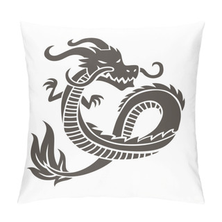 Personality  Chinese Dragon On White Background Vector Illustration. Pillow Covers