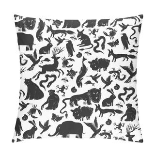 Personality  Group Of Animals Silhouettes. Pillow Covers