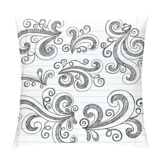 Personality  Sketchy Doodle Swirls Vector Design Elements Pillow Covers