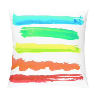Personality  Colorful Vector Watercolor Brush Strokes Pillow Covers