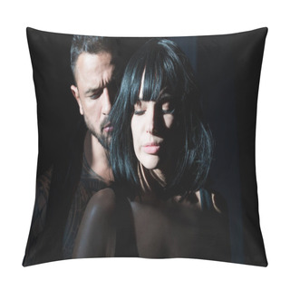 Personality  Romantic Couple In Love Feeling Romance. Young Couple In Love. Sexy Passionate Couple Hugging. Sensual Couple Posing Together In Studio. Handsome Young Lovers. Pillow Covers