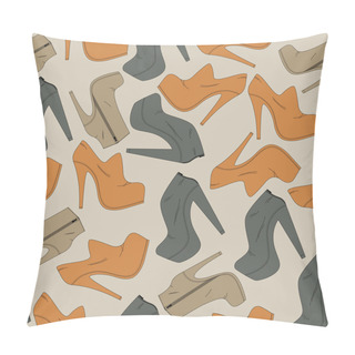 Personality  Vector Background With Different Shoes. Pillow Covers
