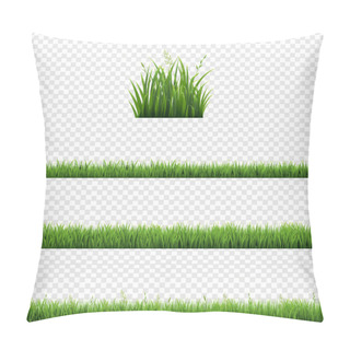 Personality  Green Grass Frames Set And Isolated Transparent Background Pillow Covers