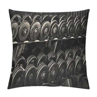Personality  Row Of Hand Barbells Weight Training Equipment Pillow Covers