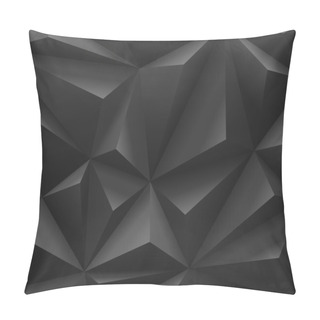 Personality  Black Carbon Background Abstract Polygon. Fashion Luxury. Pillow Covers