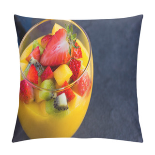 Personality  Mango Smoothie With Fruits And Berries Pillow Covers
