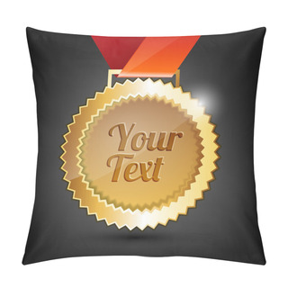 Personality  Vector Background With Golden Medal. Pillow Covers