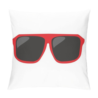 Personality  Red Sunglasses Vector Illustration Isolated On White Background Pillow Covers