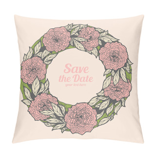 Personality  Wreath Of Flowers In Pastel Tones Pillow Covers