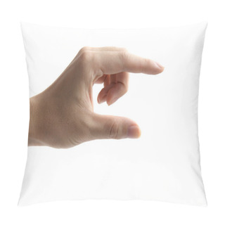 Personality  Hands As If Holding Something Between Thumb Pillow Covers