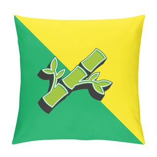 Personality  Bamboo Green And Yellow Modern 3d Vector Icon Logo Pillow Covers