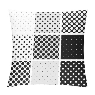 Personality  Seamless Black, White And Grey Vector Pattern Or Background Set With Big And Small Polka Dots. For Desktop Wallpaper And Website Design. Pillow Covers