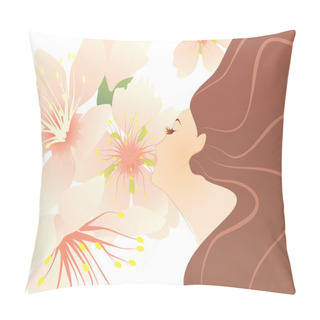 Personality  Woman Spring Nature Allegory Vector Pillow Covers
