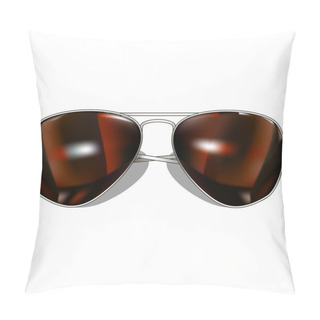 Personality  Mirror Sunglasses On White Pillow Covers