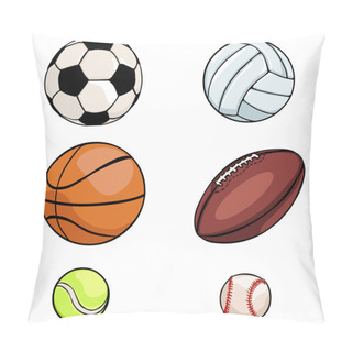 Personality  Vector Set Of Sports Balls Pillow Covers