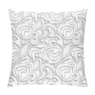 Personality  Seamless Floral Surround Texture Repeats Light Shades Of Gray Pillow Covers