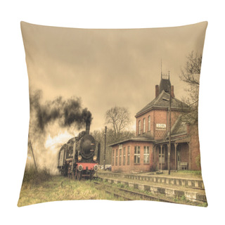 Personality  Old Retro Steam Train Pillow Covers