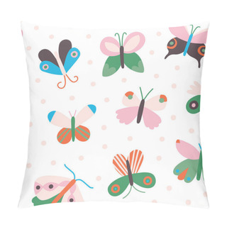 Personality Beautiful Butterflies And Polka Dots Pillow Covers