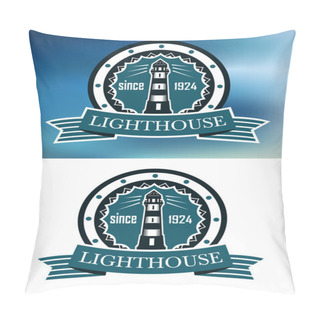 Personality  Lighthouse Logo Or Emblem In Retro Style Pillow Covers