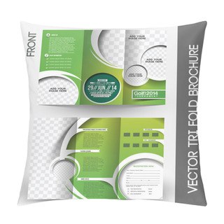 Personality  Tri-Fold Golf Tournament Mock Up & Brochure Design Pillow Covers