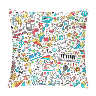 Personality  Music Notebook Doodles Seamless Pattern Vector Illustration Pillow Covers