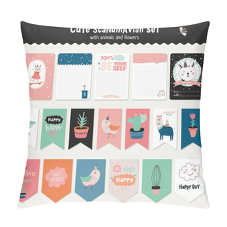 Personality Set Of Cute Stickers Pillow Covers