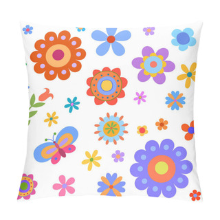 Personality  Colorful Flowers And Butterfly Pillow Covers