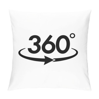 Personality  360 Degrees Icon In Black Simple Design On An Isolated White Background. EPS 10 Vector. Pillow Covers