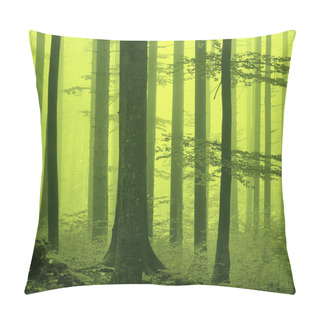 Personality Fantasy Yellow Green Foggy Forest Pillow Covers