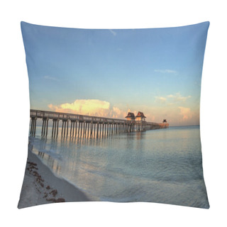 Personality  Early Sunrise Over The Naples Pier On The Gulf Coast Of Naples,  Pillow Covers