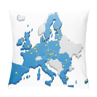 Personality  European Union Map Pillow Covers