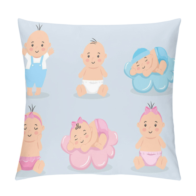 Personality  group of cute little babies pillow covers