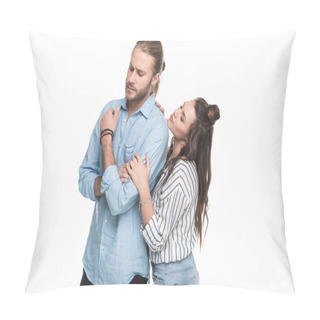 Personality  Young Couple Having Conflict  Pillow Covers