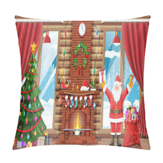 Personality  Christmas Greeting Card Background. Pillow Covers